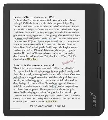 Produktbild von tolino vision color eReader, 7 Zoll Farbbildschirm, 32 GB, Wasserdicht, Hörbuchfunktion, smartLight