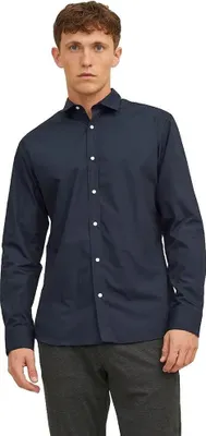Produktbild von Jack & Jones Joe Plain Langarmhemd Blau S Herren Blau S