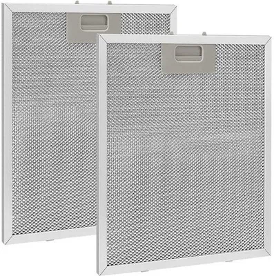 Image de Filtre métallique - 2 pièces - Aluminium - 260 × 320 × 9 mm - Hotte de cuisine - Filtre de rechange