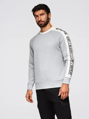 Produktbild von Ombre Clothing Herren-Kapuzenpulli ohne Kapuze Monoap graue Melange L