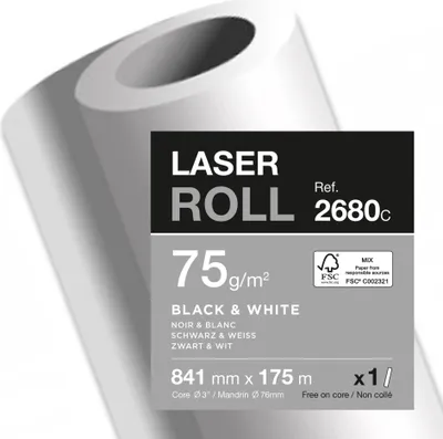 Immagine prodotto di Clairefontaine Laser-Plotterrolle, (B)841 mm x (L)175 m