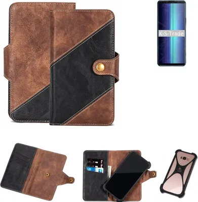 Produktbild von K-S-Trade Handyhülle Schutzhülle Bookstyle Case kompatibel mit Sony Xperia 8 Lite Klapphülle Cover Hülle Schutztasche 1x