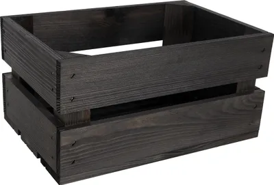 Image de Creative Deco Caisse en Bois Noir 30 x 20 x 15 cm Caisse Rangement Bois Vintage