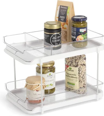Produktbild von ZELLER Etagenregal 14757 aus Kunststoff mit zwei Ablagen, ausziehbar / Etagere