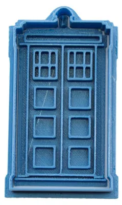 Ausstechform Tardis, Doctor Who, blau, 8x7x1,5 cm
