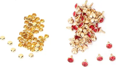 Produktbild von TIKATARER 8 Mm Kristallnieten, 50pcs 8mm Kristallnieten Kristall Dekorative Nieten Spikes DIY Lederschuhe Kleidung (#2)