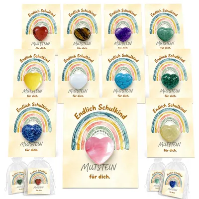 Schultütenfüllung Glückssteine – 12er-Set Geschenk erster Schultag