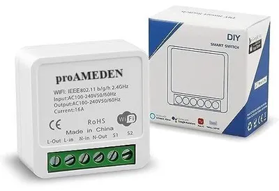 Obrázok produktu pre WiFi spínač, 16 A, ovládanie diaľkovým ovládačom a aplikáciou