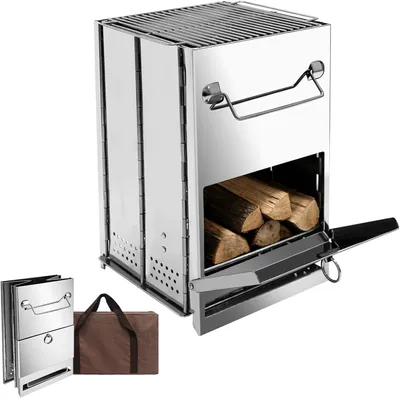 Produktbild von Holzkohlegrill, klappbarer BBQ aus Edelstahl, Tragetasche, für Outdoor