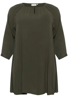 Produktbild von KAFFE CURVE Tunika KCami Damen Tunika 3/4 Arm Casual Rundhals Shirt Große Großen