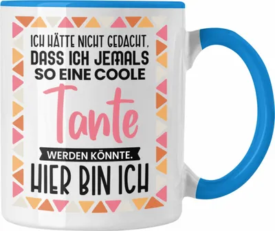 Produktbild von Trendation - Beste Tante Ever Tasse Geschenk Geburtstag Weihnachten Lustig Geschenkideen von Nichte Lieblingstante Hier Bin Ich (Blau)