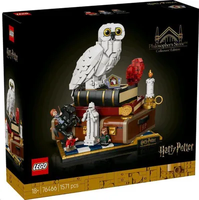 Obrázek produktu pro LEGO Kámen mudrců Harryho Pottera - Sběratelská edice - Dekorace pro kutily - Stavebnice s miniaturními filmovými scénami - Figurka sovy Hedviky, 3 minifigurky - Kreativní dárek pro muže, ženy a fanoušky - 76466
