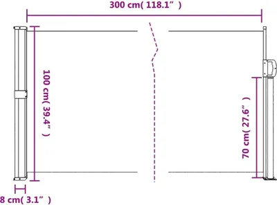 Image de vidaXL Marquise latérale extensible Anthracite 100x300 cm