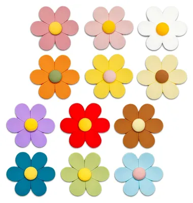 Produktbild von 3D Blumen Kühlschrankmagnete, 12 Stück bunte Magnete für Kühlschrank und Büro