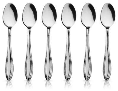 Image de 6 cuillères à espresso coniques - en acier inoxydable - argentées