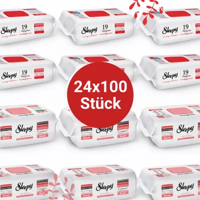 Produktbild von Sleepy Easy Clean Oberflächenreinigungstücher – 12x100 Kirsche + 12x100 Pomelo | Großverbraucher