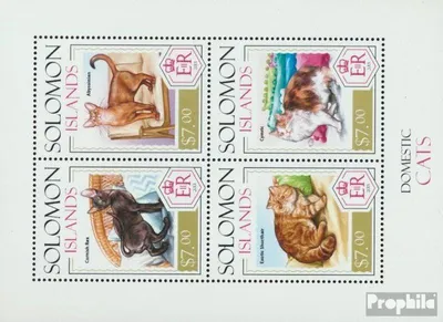 Produktbild von Briefmarken Salomoninseln 2014 Mi 2327-2330 Kleinbogen (kompl. Ausg.) postfrisch Katzen