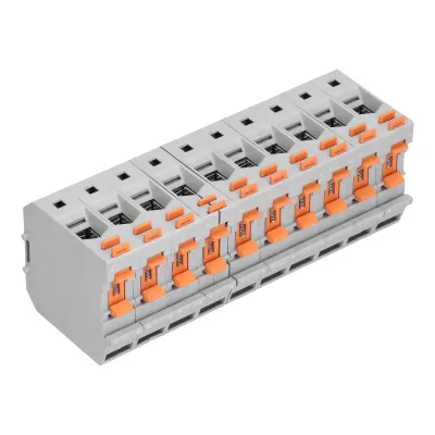 Zdjęcie produktu dla 10 szynowa listwa zaciskowa do łączenia przewodów, antypoślizgowa, 50 mm, 150 A, 1000 V, UK50N