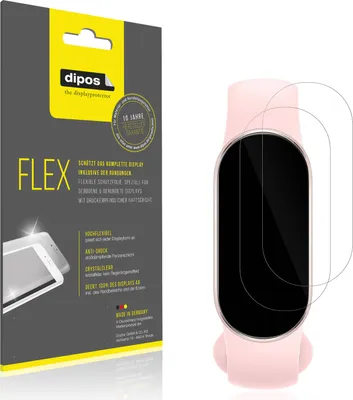 Produktbild von 2x Schutzfolie für Xiaomi Smart Band 9 Folie, 100% Displayabdeckung, dipos Flex