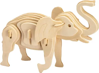 Image de Puzzle 3D en bois à construire - Éléphant