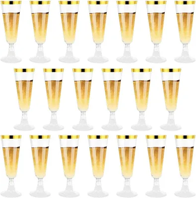 Productafbeelding van Plastic Wijnglazen 20 stuks, 150 ml, herbruikbaar, voor feesten