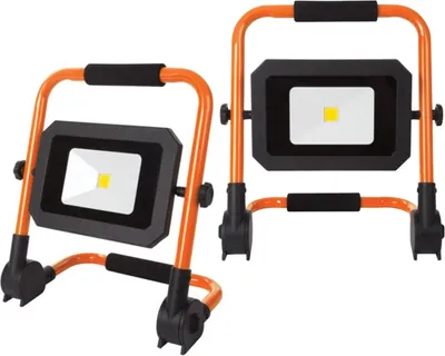Produktbild von 2er Set tragbare 30W Baustrahler LED Fluter Arbeitsscheinwerfer klappbar, IP65