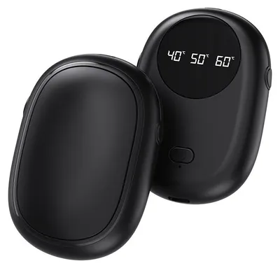 Produktbild von Zimilo Magnetischer Handwärmer Wiederaufladbar, 2-in-1 Elektrischer Taschenwärmer mit LED Display, Schnelle Erwärmung für Winter, Schwarz