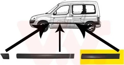 Produktbild von VAN WEZEL Zierleiste für die Tür Hinten Links Leiste passend für PEUGEOT PARTNER Combispace (5F) 4051425