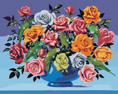 Produktbild von Zuty - Malen nach Zahlen - ROSEN IN EINER VASE UND PAPAGEIEN (D. RUSTY RUST), 40x50 cm, ohne Keilrahmen