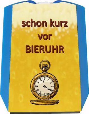 Produktbild von Bier Parkscheibe mit Spruch schon kurz vor Bieruhr mit 2 Einkaufswagenchips