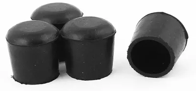 Fußschoner rund, Gummi, 2,5 cm Ø, 4 Stück