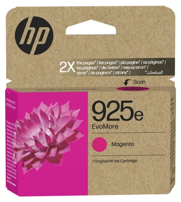 Image de Cartouche d'imprimante HP 925e EvoMore Magenta originale, rendement élevé (XL), magenta, 1 pièce(s), 800 pages, emballage individuel