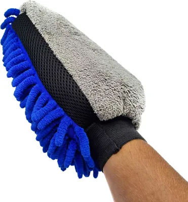 Immagine prodotto di Spugna per la pulizia dell'auto - Spugna per auto - Guanto di lavaggio - Guanto di spugna per la pulizia - Blu