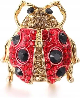 Produktbild von Marienkäfer-Brosche mit Strass und Kristall verziert