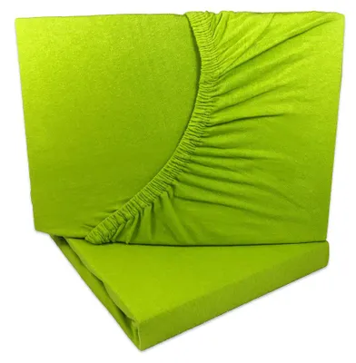 Produktbild von 2er Set Jersey Spannbettlaken Apfel Grün 90x200 - 100x200 cm 100% Baumwolle