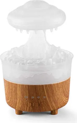 Image de （Blanc）Humidificateur Nuages de pluie Humidificateur Gouttes d'eau Diffuseur Avec télécommande Appareil d'aromathérapie Arrêt planifié Diffuseur d'arômes pour chambre à coucher Bureau Maison