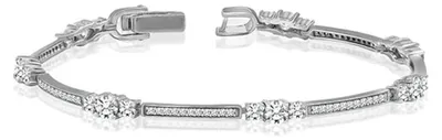 Imagen del producto de Pulsera para mujer Bibei con circonitas brillantes, plata de ley 925, modelo BIPU022