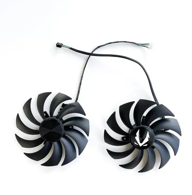 Productafbeelding van Grafische Kaart Ventilator - Vervangende Fan - Koeling Optimaliseren - 100mm Diameter - Set van 2 - Zwart