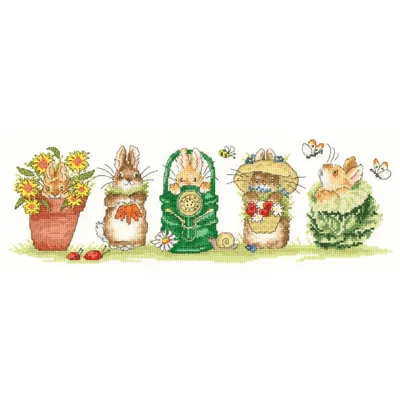 Produktbild von Bothy Threads Kreuzstich-Set "Gartenhelfer", Zählmuster, xms35, 38x14cm