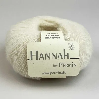 Obrázok produktu pre Hannah by Permin - Luxusná priadza z merino vlny, hodvábu a kašmíru (19 krémových farieb)