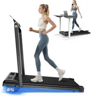 Image de Tapis de course pliable avec inclinaison - Tapis de marche pour la maison avec moteur sans balais, vitesse de 1 à 10 km/h. Tapis de marche, tapis de course inclinable, tapis de course pliable, noir