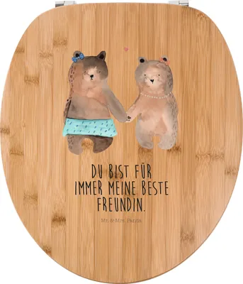 Produktbild von Mr. & Mrs. Panda klo deckel Bär Freundin - Transparent - Geschenk, WC Brille, Beste Freund Liebe Liebesbeweis Verliebt Kumpel Kumpeliene, WC-Sitz, Toilettendeckel, Sitz