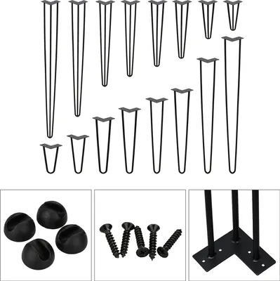 Produktbild von Wolketon Hairpin Legs Couchtisch Tischbein Tischfuss Haarnadelbeine Schwarz DIY 4x
