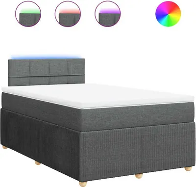 Productafbeelding van vidaXL Boxspringbed met matras, donkergrijs, 120x200 cm, gestoffeerd