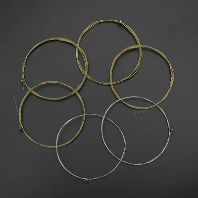 Image de Cordes de rechange pour guitare folk acoustique, jeu complet, 6 pièces (.011-.052), âme en acier, filé en alliage de cuivre, avec boule d'extrémité, tension moyenne