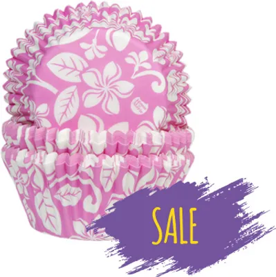 Produktbild von 50 Muffinförmchen Hawaii Beach, pink