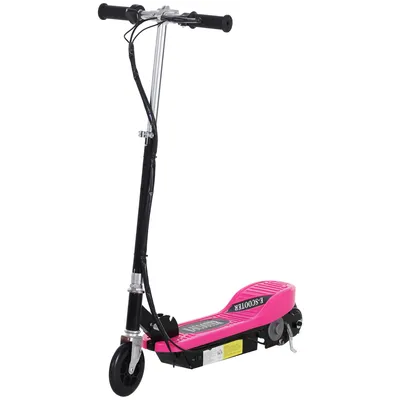 Produktbild von HOMCOM Klappbarer Elektroroller für Kinder und Jugendliche ab 7 Jahren, Geschwindigkeit von 10 km/h, Elektroroller mit höhenverstellbarem Lenker und Bremsen, max. 50 kg 78x37x91-99 cm Rosa