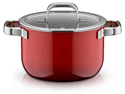 Zdjęcie produktu dla WMF Fusiontec Mineral Pro, Kochtopf mit Deckel, 20 cm, Passion Red 3201114099 4000530759948