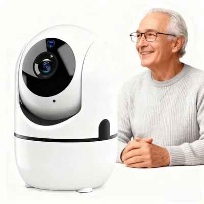 Produktbild von ZELURXX Senioren Überwachungskamera, 1080P HD, Bewegungserkennung, Nachtsicht, Zwei-Wege-Audio, WLAN Kamera, Fernzugriff per Handy, Cloud Speicher