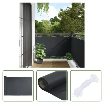 Produktbild von The Living Store Balkon-Sichtschutz Anthrazit 75x500 cm Oxford-Gewebe
